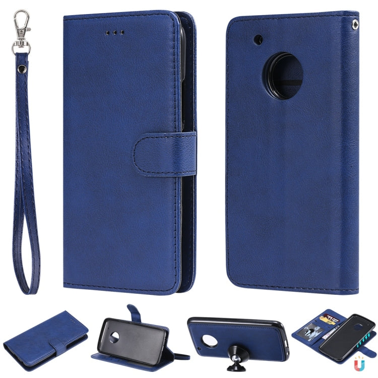 For Motorola Moto G5 Plus Solid Color Horizontal Flip Protective Case with Holder & Card Slots & Wallet & Photo Frame & Lanyard