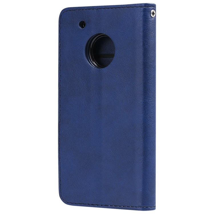 For Motorola Moto G5 Plus Solid Color Horizontal Flip Protective Case with Holder & Card Slots & Wallet & Photo Frame & Lanyard