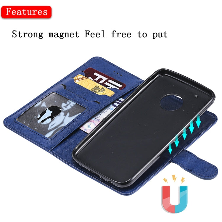 For Motorola Moto G5 Plus Solid Color Horizontal Flip Protective Case with Holder & Card Slots & Wallet & Photo Frame & Lanyard