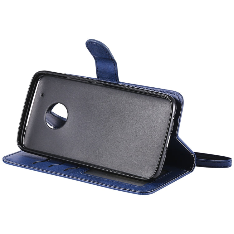 For Motorola Moto G5 Plus Solid Color Horizontal Flip Protective Case with Holder & Card Slots & Wallet & Photo Frame & Lanyard