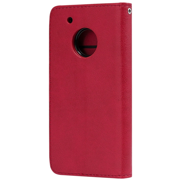 For Motorola Moto G5 Plus Solid Color Horizontal Flip Protective Case with Holder & Card Slots & Wallet & Photo Frame & Lanyard