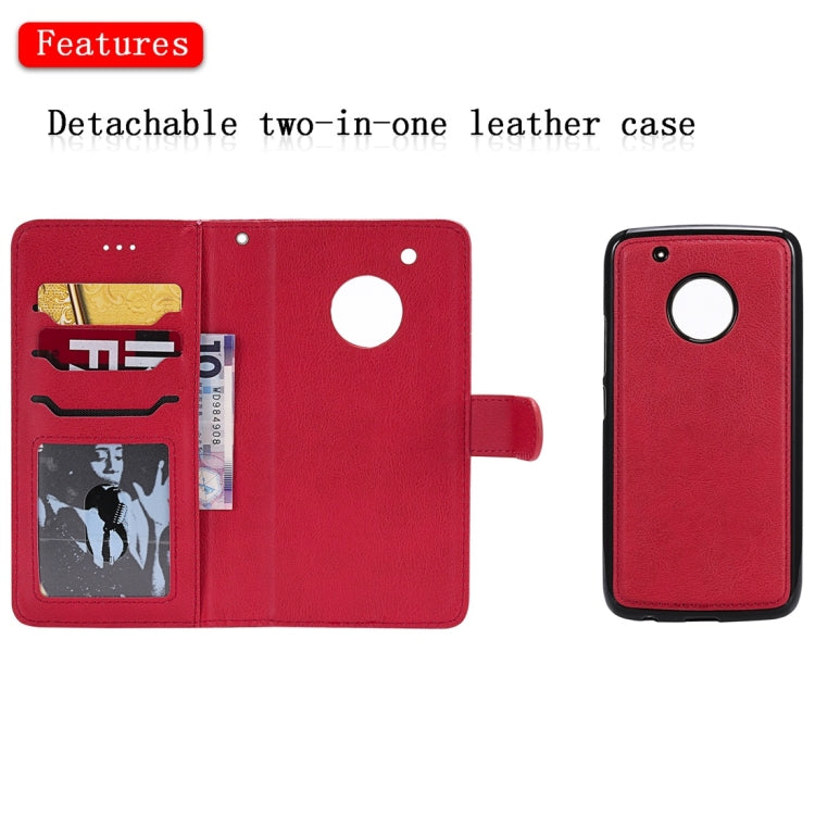 For Motorola Moto G5 Plus Solid Color Horizontal Flip Protective Case with Holder & Card Slots & Wallet & Photo Frame & Lanyard