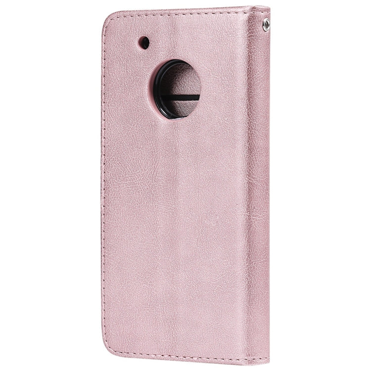 For Motorola Moto G5 Plus Solid Color Horizontal Flip Protective Case with Holder & Card Slots & Wallet & Photo Frame & Lanyard