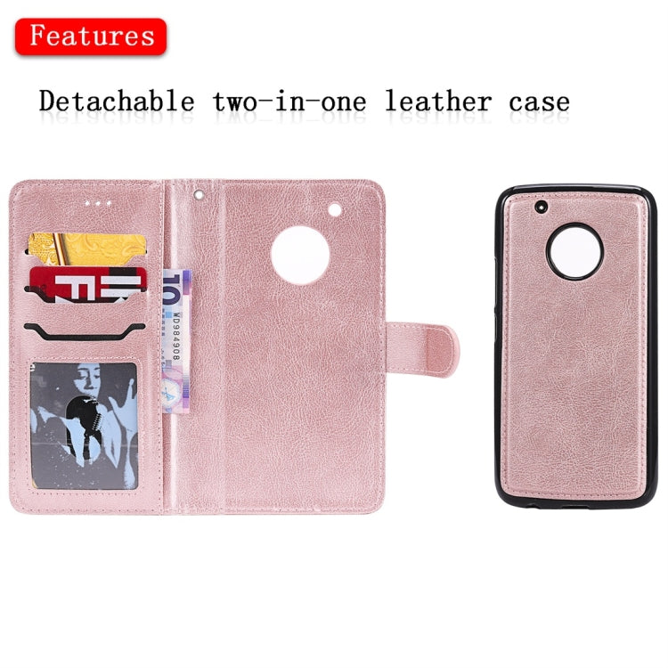 For Motorola Moto G5 Plus Solid Color Horizontal Flip Protective Case with Holder & Card Slots & Wallet & Photo Frame & Lanyard