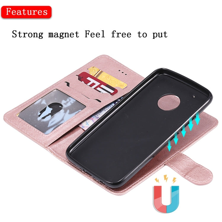 For Motorola Moto G5 Plus Solid Color Horizontal Flip Protective Case with Holder & Card Slots & Wallet & Photo Frame & Lanyard