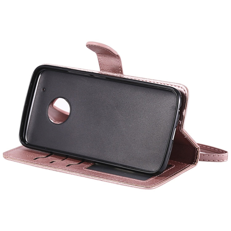 For Motorola Moto G5 Plus Solid Color Horizontal Flip Protective Case with Holder & Card Slots & Wallet & Photo Frame & Lanyard