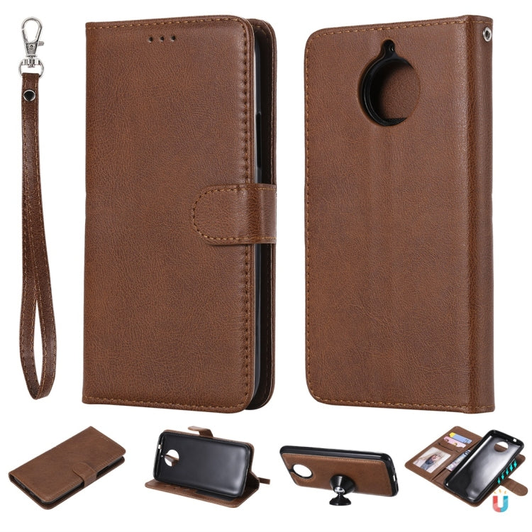 For Motorola Moto G5s Plus Solid Color Horizontal Flip Protective Case with Holder & Card Slots & Wallet & Photo Frame & Lanyard