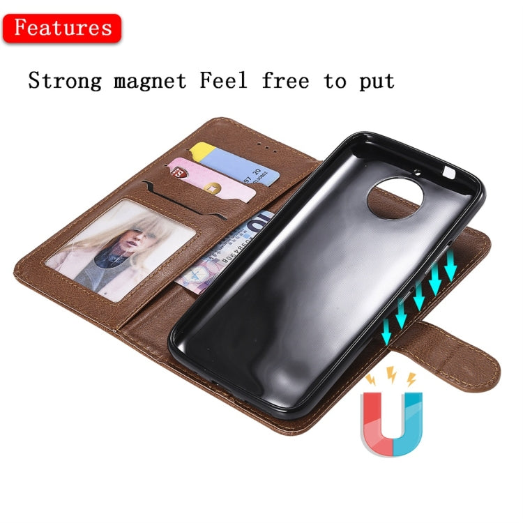 For Motorola Moto G5s Plus Solid Color Horizontal Flip Protective Case with Holder & Card Slots & Wallet & Photo Frame & Lanyard