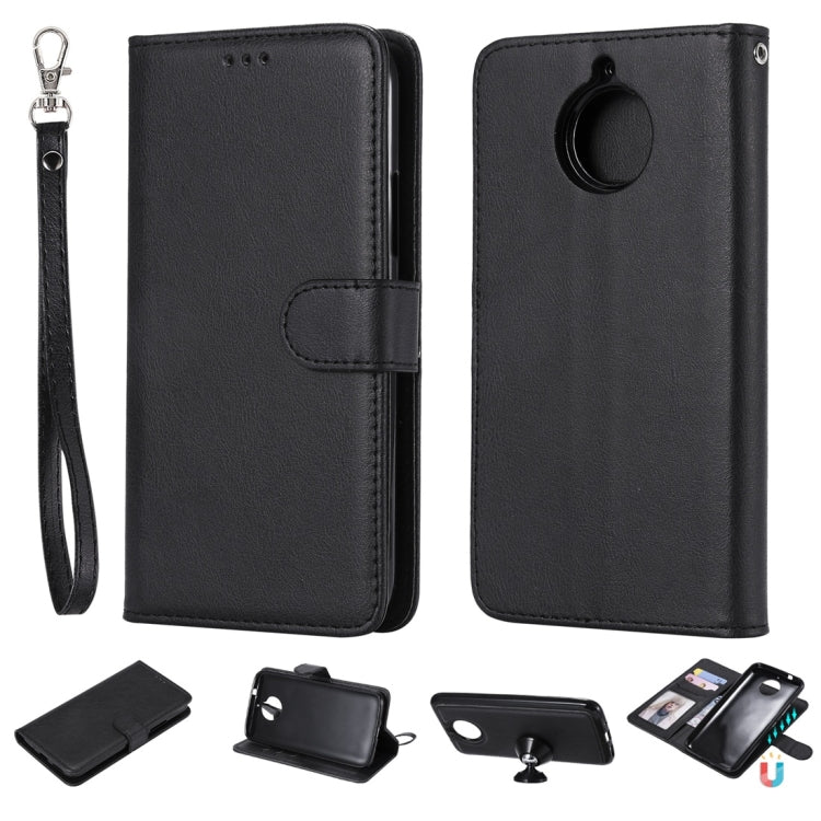 For Motorola Moto G5s Plus Solid Color Horizontal Flip Protective Case with Holder & Card Slots & Wallet & Photo Frame & Lanyard
