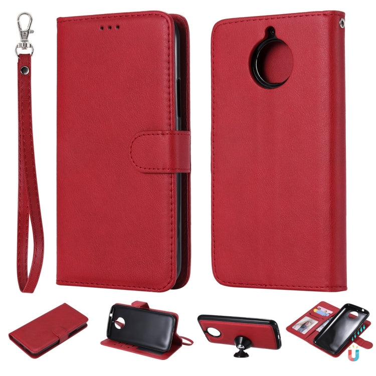 For Motorola Moto G5s Plus Solid Color Horizontal Flip Protective Case with Holder & Card Slots & Wallet & Photo Frame & Lanyard