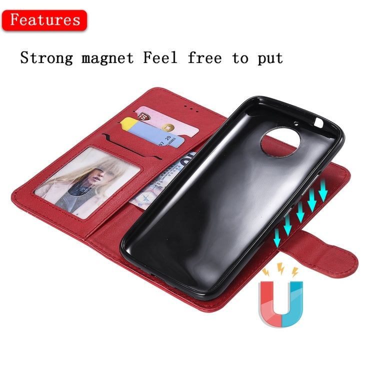 For Motorola Moto G5s Plus Solid Color Horizontal Flip Protective Case with Holder & Card Slots & Wallet & Photo Frame & Lanyard