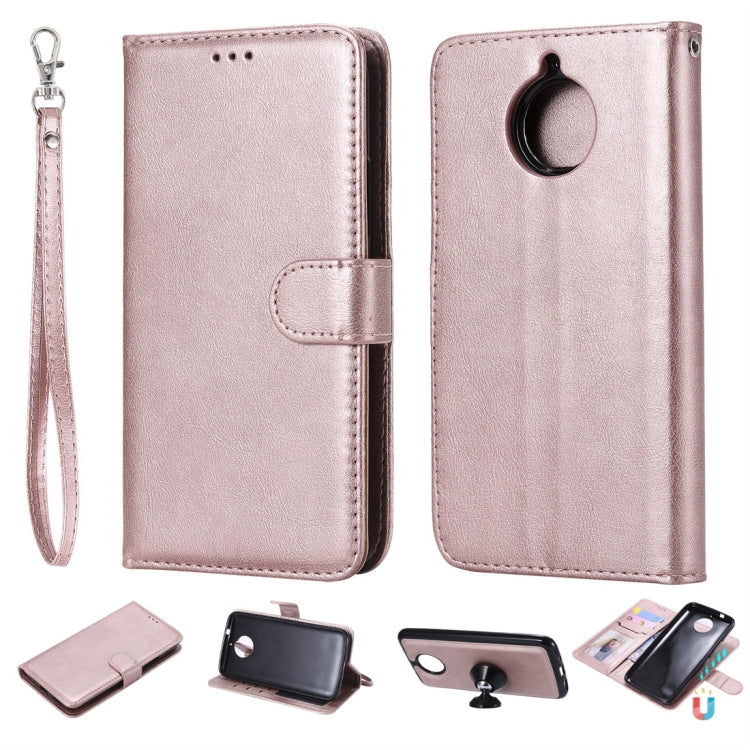 For Motorola Moto G5s Plus Solid Color Horizontal Flip Protective Case with Holder & Card Slots & Wallet & Photo Frame & Lanyard