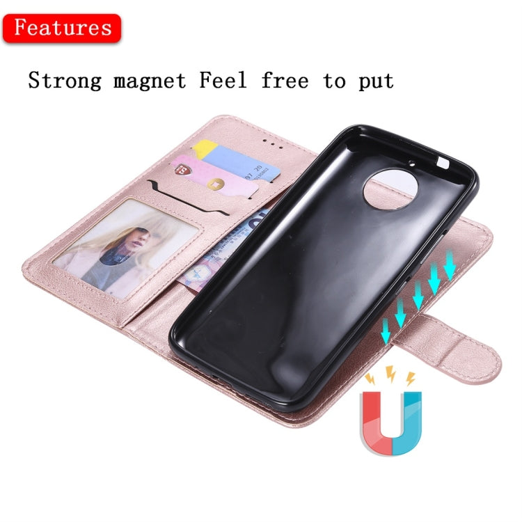 For Motorola Moto G5s Plus Solid Color Horizontal Flip Protective Case with Holder & Card Slots & Wallet & Photo Frame & Lanyard