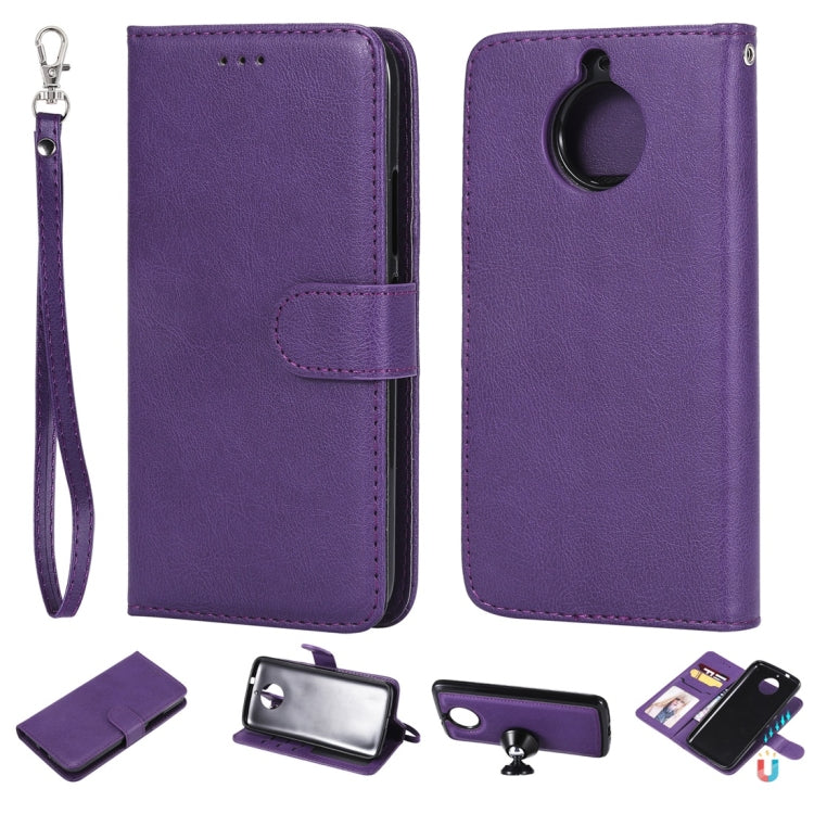 For Motorola Moto G5s Solid Color Horizontal Flip Protective Case with Holder & Card Slots & Wallet & Photo Frame & Lanyard