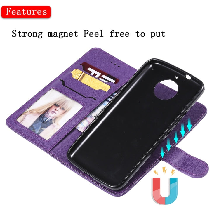 For Motorola Moto G5s Solid Color Horizontal Flip Protective Case with Holder & Card Slots & Wallet & Photo Frame & Lanyard