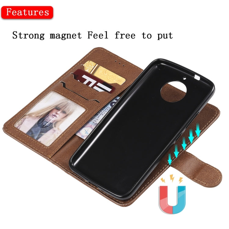 For Motorola Moto G5s Solid Color Horizontal Flip Protective Case with Holder & Card Slots & Wallet & Photo Frame & Lanyard