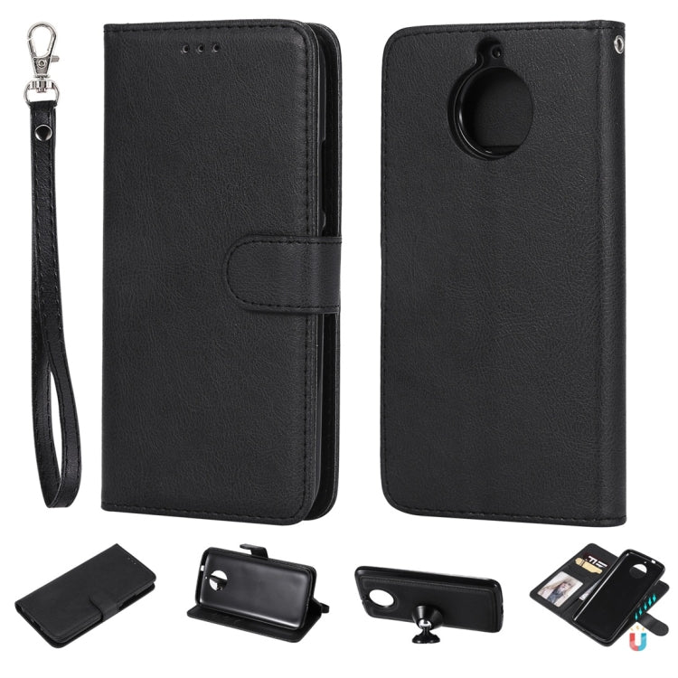 For Motorola Moto G5s Solid Color Horizontal Flip Protective Case with Holder & Card Slots & Wallet & Photo Frame & Lanyard