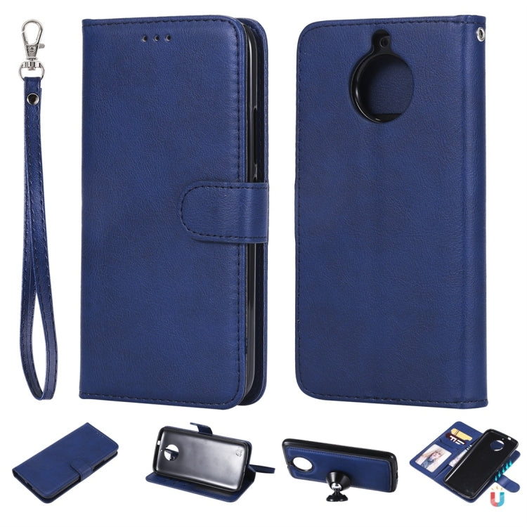 For Motorola Moto G5s Solid Color Horizontal Flip Protective Case with Holder & Card Slots & Wallet & Photo Frame & Lanyard