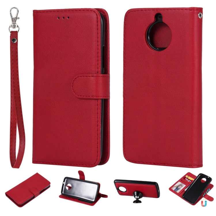 For Motorola Moto G5s Solid Color Horizontal Flip Protective Case with Holder & Card Slots & Wallet & Photo Frame & Lanyard