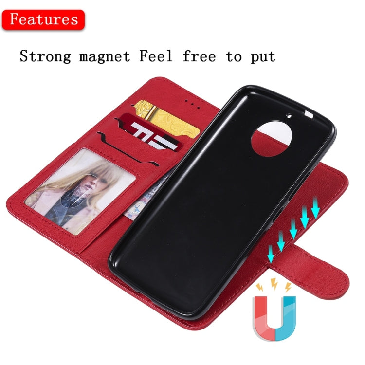 For Motorola Moto G5s Solid Color Horizontal Flip Protective Case with Holder & Card Slots & Wallet & Photo Frame & Lanyard