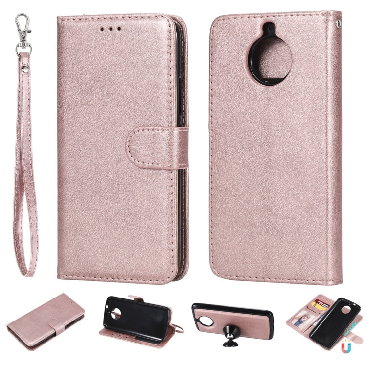 For Motorola Moto G5s Solid Color Horizontal Flip Protective Case with Holder & Card Slots & Wallet & Photo Frame & Lanyard