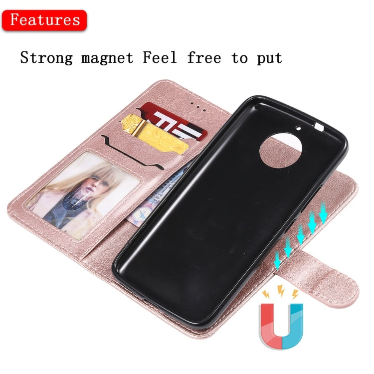For Motorola Moto G5s Solid Color Horizontal Flip Protective Case with Holder & Card Slots & Wallet & Photo Frame & Lanyard