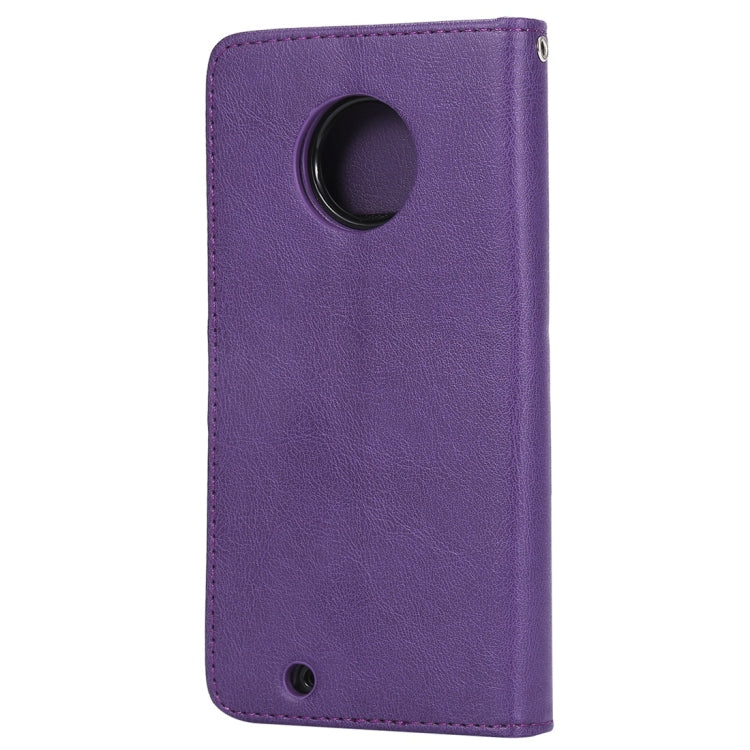 For Motorola Moto G6 Solid Color Horizontal Flip Protective Case with Holder & Card Slots & Wallet & Photo Frame & Lanyard