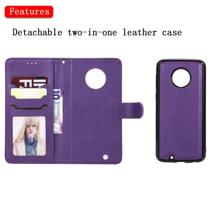 For Motorola Moto G6 Solid Color Horizontal Flip Protective Case with Holder & Card Slots & Wallet & Photo Frame & Lanyard