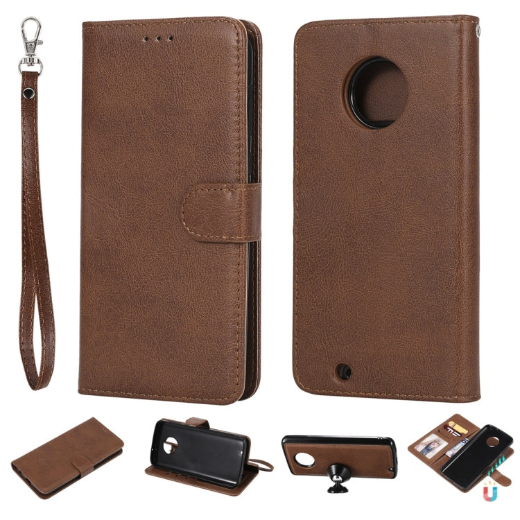 For Motorola Moto G6 Solid Color Horizontal Flip Protective Case with Holder & Card Slots & Wallet & Photo Frame & Lanyard