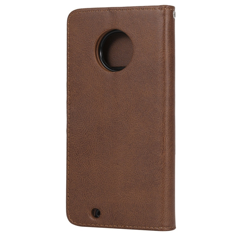 For Motorola Moto G6 Solid Color Horizontal Flip Protective Case with Holder & Card Slots & Wallet & Photo Frame & Lanyard