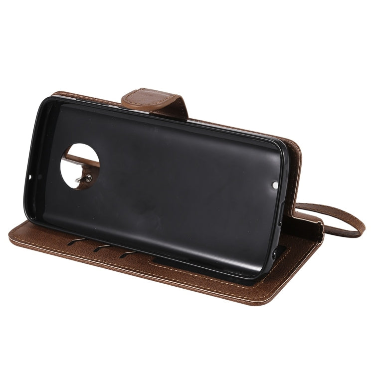 For Motorola Moto G6 Solid Color Horizontal Flip Protective Case with Holder & Card Slots & Wallet & Photo Frame & Lanyard
