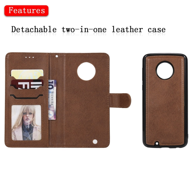 For Motorola Moto G6 Solid Color Horizontal Flip Protective Case with Holder & Card Slots & Wallet & Photo Frame & Lanyard