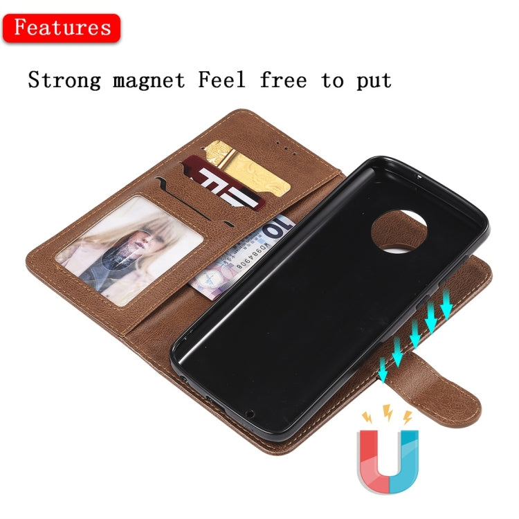 For Motorola Moto G6 Solid Color Horizontal Flip Protective Case with Holder & Card Slots & Wallet & Photo Frame & Lanyard