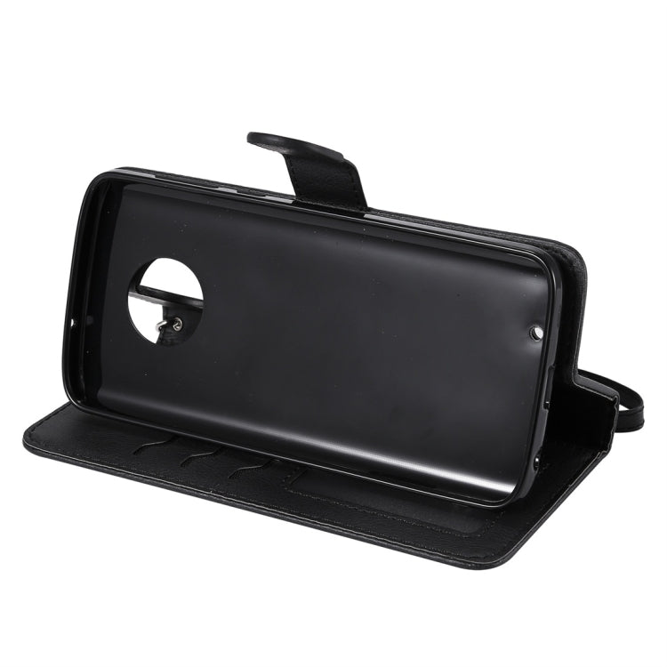 For Motorola Moto G6 Solid Color Horizontal Flip Protective Case with Holder & Card Slots & Wallet & Photo Frame & Lanyard