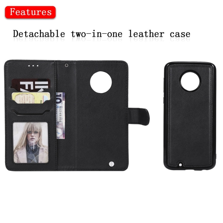 For Motorola Moto G6 Solid Color Horizontal Flip Protective Case with Holder & Card Slots & Wallet & Photo Frame & Lanyard