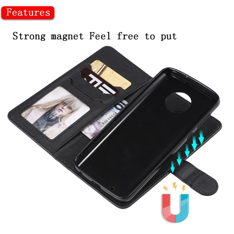 For Motorola Moto G6 Solid Color Horizontal Flip Protective Case with Holder & Card Slots & Wallet & Photo Frame & Lanyard