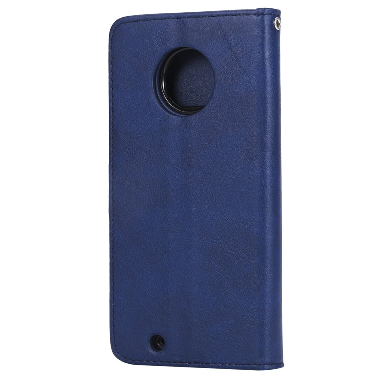 For Motorola Moto G6 Solid Color Horizontal Flip Protective Case with Holder & Card Slots & Wallet & Photo Frame & Lanyard