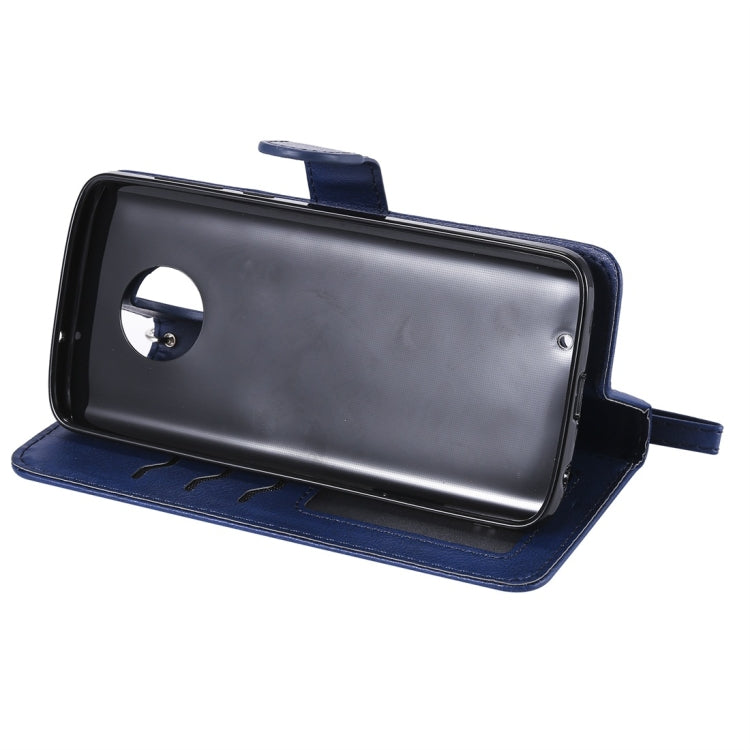 For Motorola Moto G6 Solid Color Horizontal Flip Protective Case with Holder & Card Slots & Wallet & Photo Frame & Lanyard