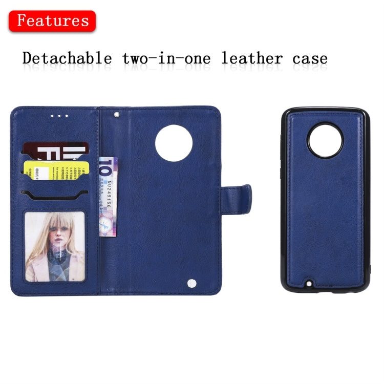 For Motorola Moto G6 Solid Color Horizontal Flip Protective Case with Holder & Card Slots & Wallet & Photo Frame & Lanyard