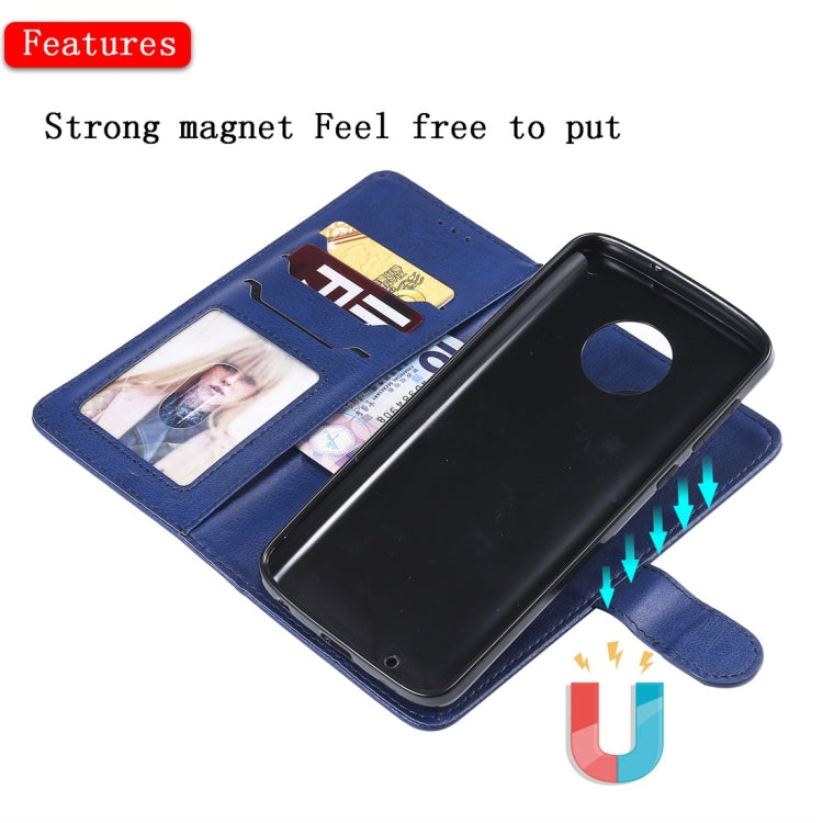 For Motorola Moto G6 Solid Color Horizontal Flip Protective Case with Holder & Card Slots & Wallet & Photo Frame & Lanyard