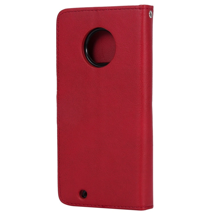 For Motorola Moto G6 Solid Color Horizontal Flip Protective Case with Holder & Card Slots & Wallet & Photo Frame & Lanyard
