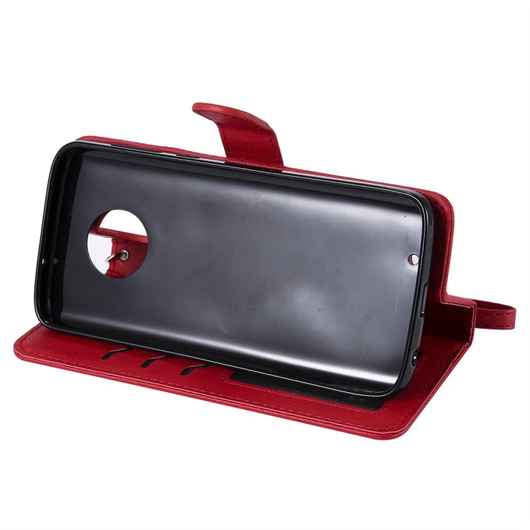 For Motorola Moto G6 Solid Color Horizontal Flip Protective Case with Holder & Card Slots & Wallet & Photo Frame & Lanyard