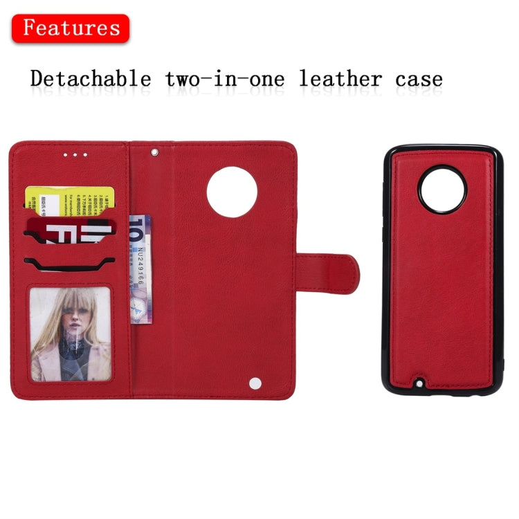 For Motorola Moto G6 Solid Color Horizontal Flip Protective Case with Holder & Card Slots & Wallet & Photo Frame & Lanyard