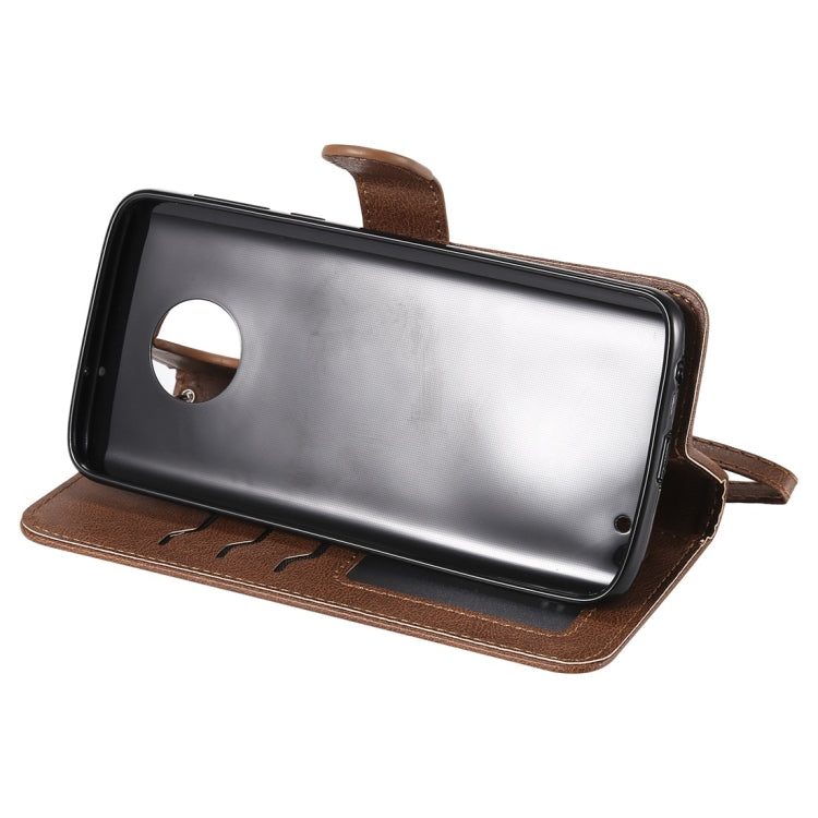 For Motorola Moto G6 Plus Solid Color Horizontal Flip Protective Case with Holder & Card Slots & Wallet & Photo Frame & Lanyard