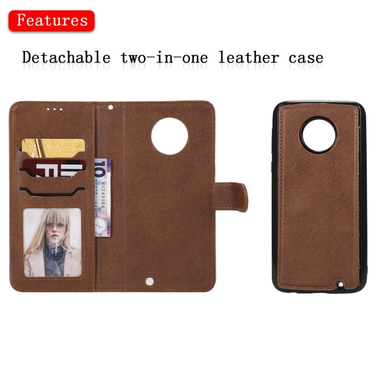 For Motorola Moto G6 Plus Solid Color Horizontal Flip Protective Case with Holder & Card Slots & Wallet & Photo Frame & Lanyard