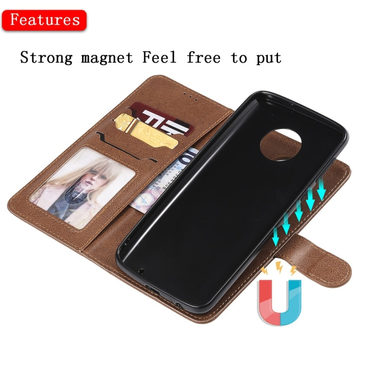For Motorola Moto G6 Plus Solid Color Horizontal Flip Protective Case with Holder & Card Slots & Wallet & Photo Frame & Lanyard