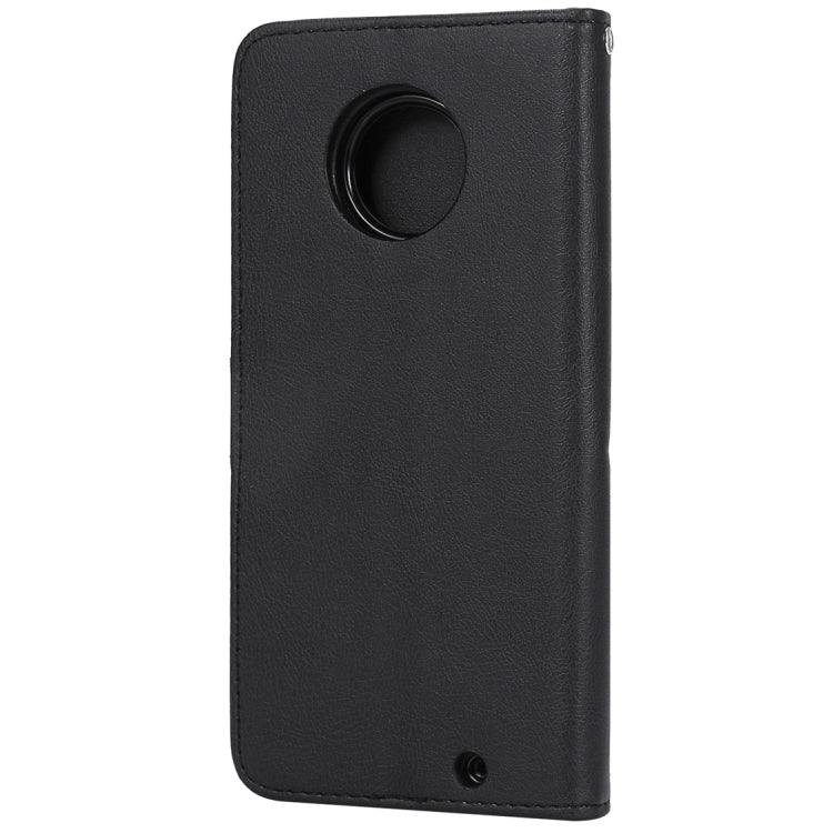 For Motorola Moto G6 Plus Solid Color Horizontal Flip Protective Case with Holder & Card Slots & Wallet & Photo Frame & Lanyard
