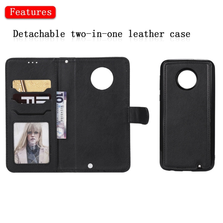 For Motorola Moto G6 Plus Solid Color Horizontal Flip Protective Case with Holder & Card Slots & Wallet & Photo Frame & Lanyard