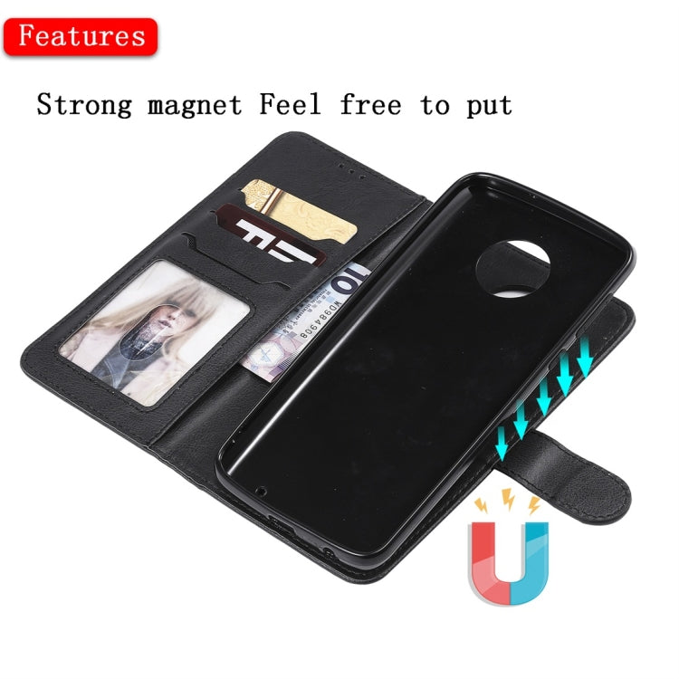 For Motorola Moto G6 Plus Solid Color Horizontal Flip Protective Case with Holder & Card Slots & Wallet & Photo Frame & Lanyard