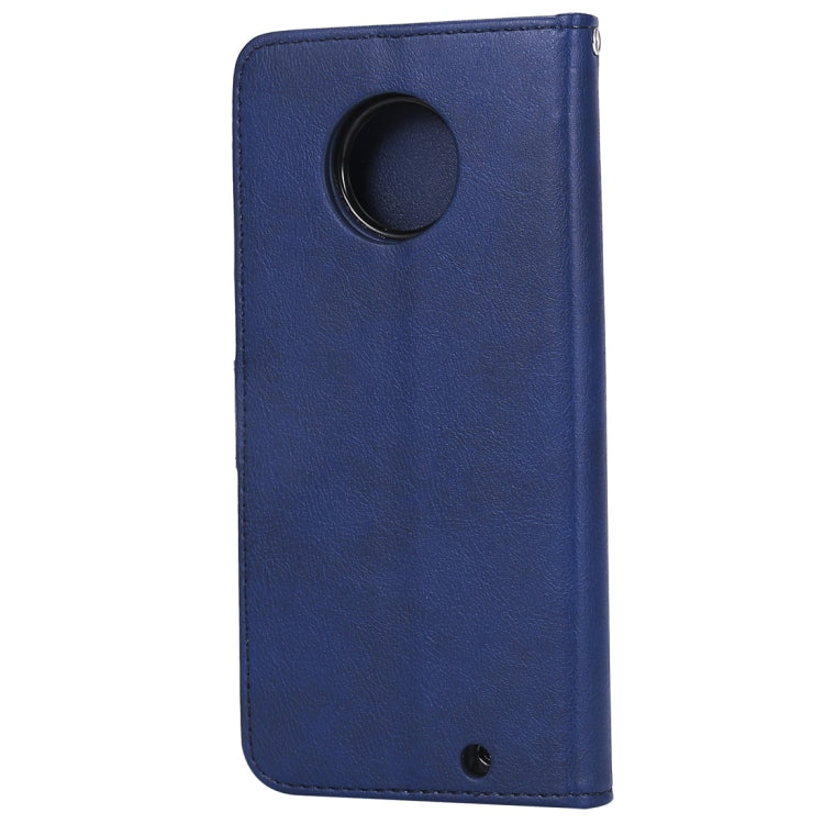 For Motorola Moto G6 Plus Solid Color Horizontal Flip Protective Case with Holder & Card Slots & Wallet & Photo Frame & Lanyard